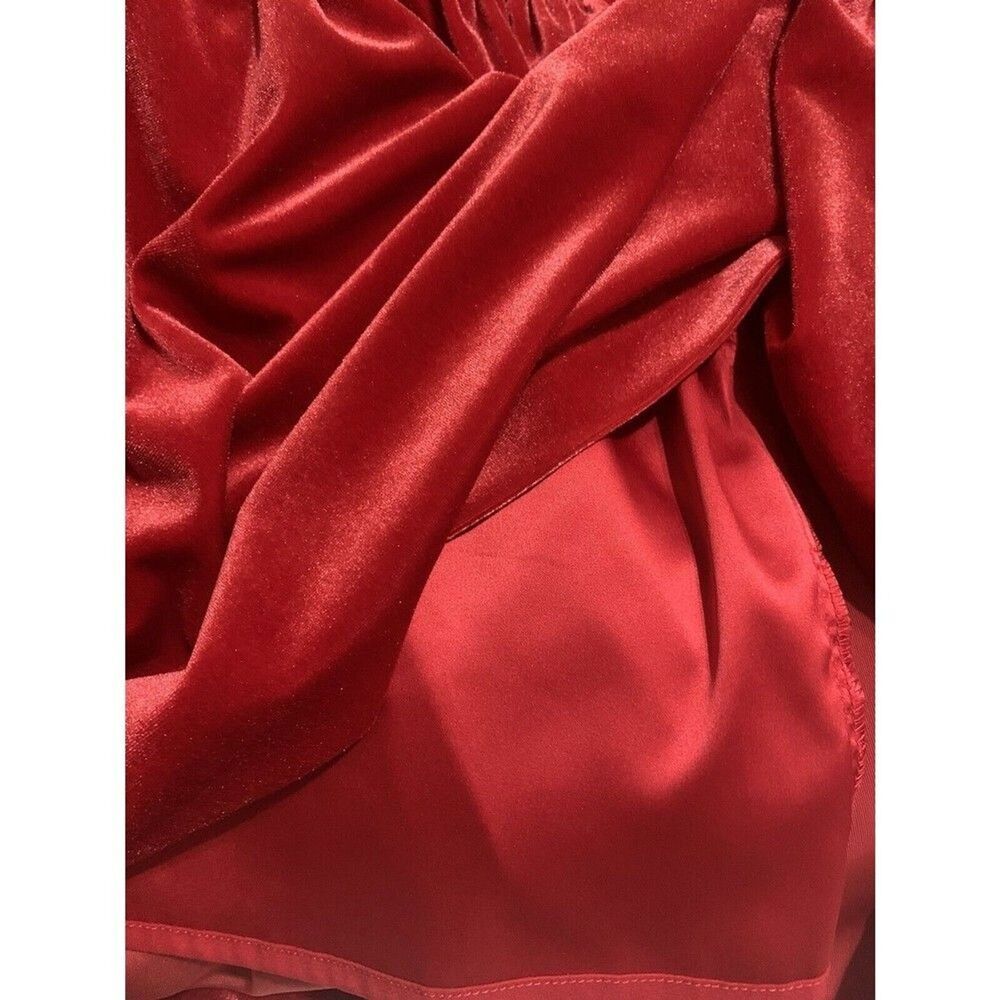 Gianni Bini Midi Velvet Dress Tomatoe Red Blair Fluted Hem Cocktail Women’s 2 - Picture 6 of 6